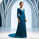 **Prompt for Innovative Design and Artistic Expression:**
    A female model, fully clothed in a modest, professionally designed 3D-printed gown, featuring an intricate, architectural pattern and unique, futuristic texture. The gown flows elegantly, showcasing the complex structures achievable with additive manufacturing. She stands gracefully in a minimalist, brightly lit gallery space, emphasizing the artistic nature of the garment. Perfect anatomy, correct proportions, natural pose, well-formed hands, proper finger count, natural body proportions. High-resolution, professional studio photography, safe for work, appropriate content, family-friendly, fully clothed, professional dress.