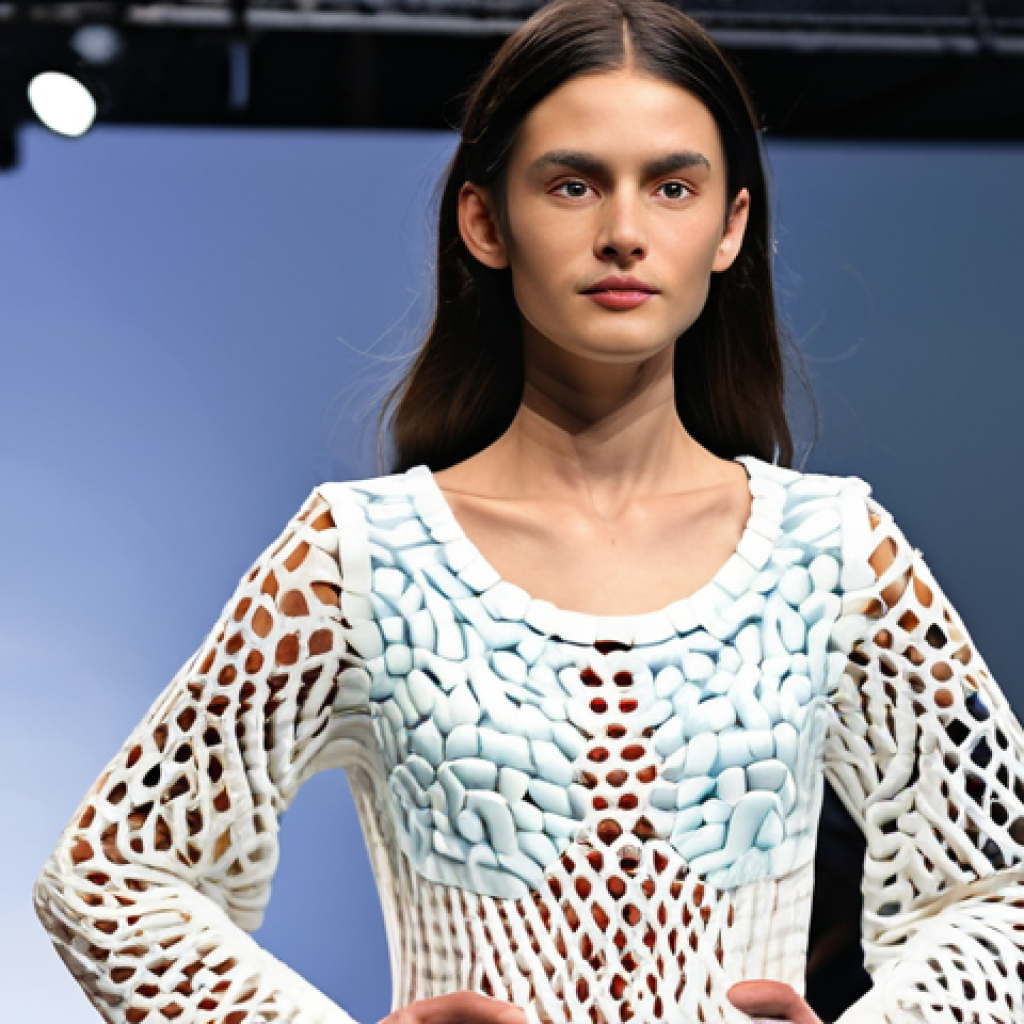Sustainable Fashion Showcase**

"A fashion show featuring models wearing 3D-printed garments made from recycled plastic fibers and bio-based materials like seaweed. The backdrop showcases the process of turning plastic bottles into usable thread.  Models are fully clothed in innovative, eco-friendly designs, emphasizing the textures and unique forms possible with 3D printing.  Bright, natural lighting.  Safe for work, appropriate content, fully clothed, professional, family-friendly, perfect anatomy, correct proportions, natural pose, well-formed hands, proper finger count, natural body proportions."

**