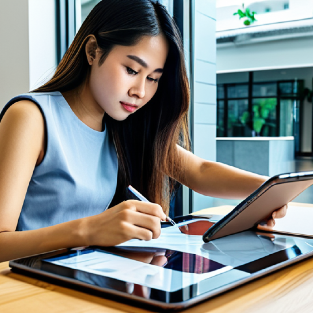 D 프린팅 패션의 소비자 행동 분석 - Customized Fashion Design**
"A young Thai woman designs unique sneakers on a tablet, fully clothed ...