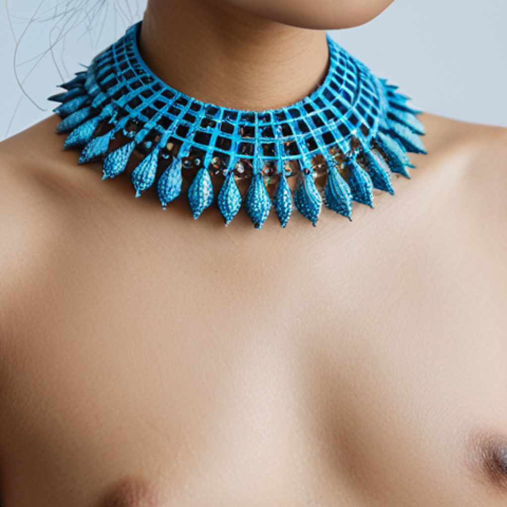D 프린팅 패션의 생태계 이해하기 - Innovative 3D Printed Jewelry Design**
"A close-up shot of a Thai fashion influencer showcasing a d...
